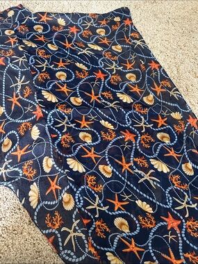 100% silk sheer scarf or wrap - Starfish & Shell Print
